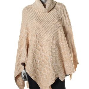 525 America $144* Tan Knit Poncho Sweater